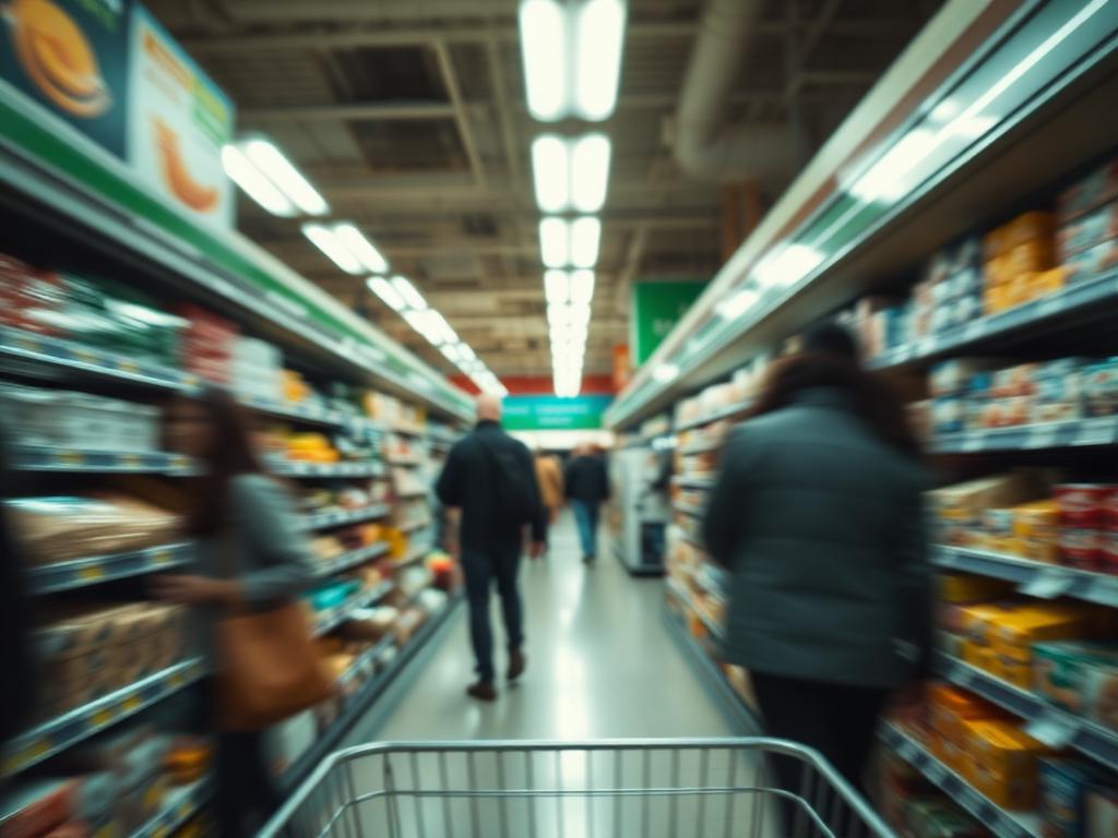 A busy supermarket aisle