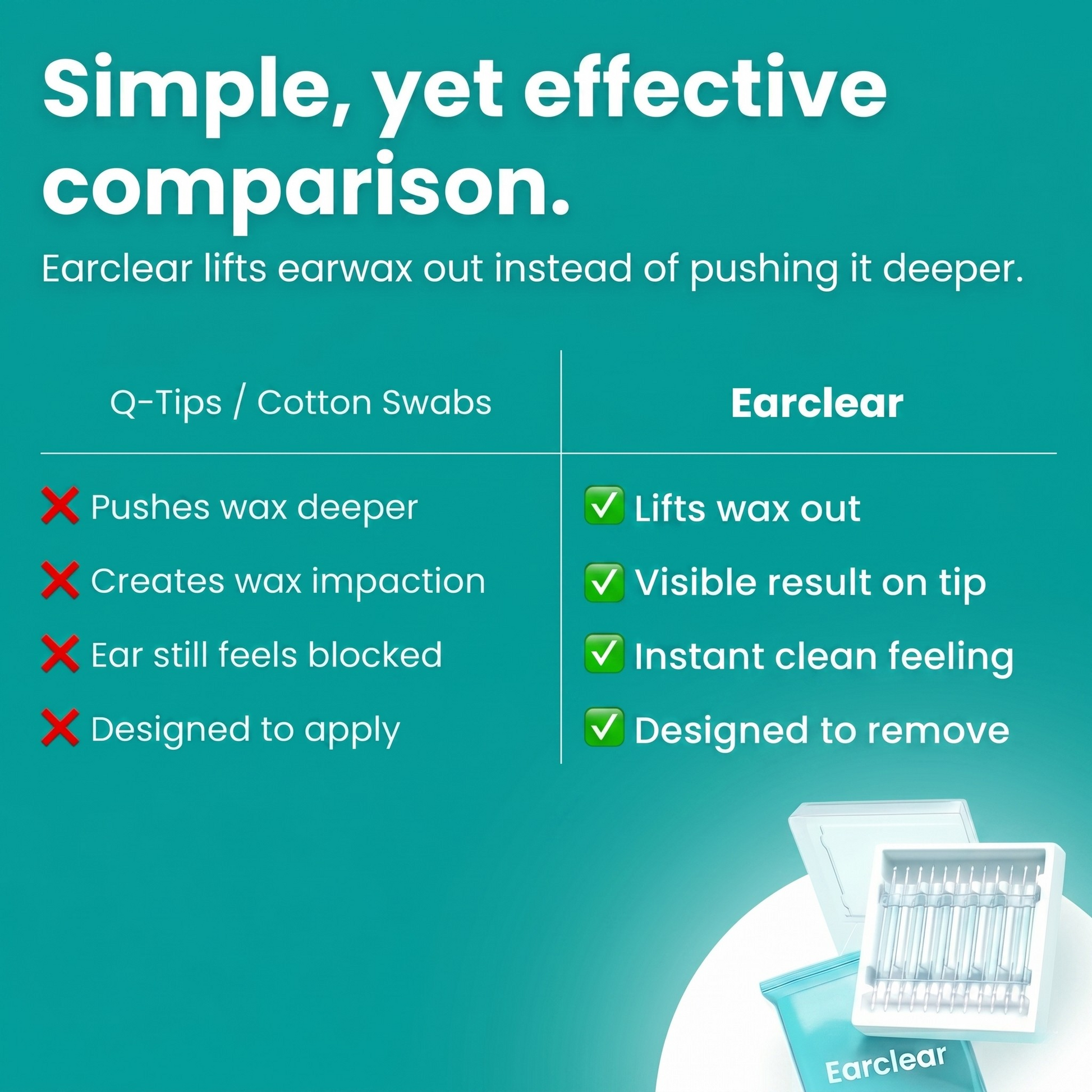EarClear Sticky Ear Cleaner in use